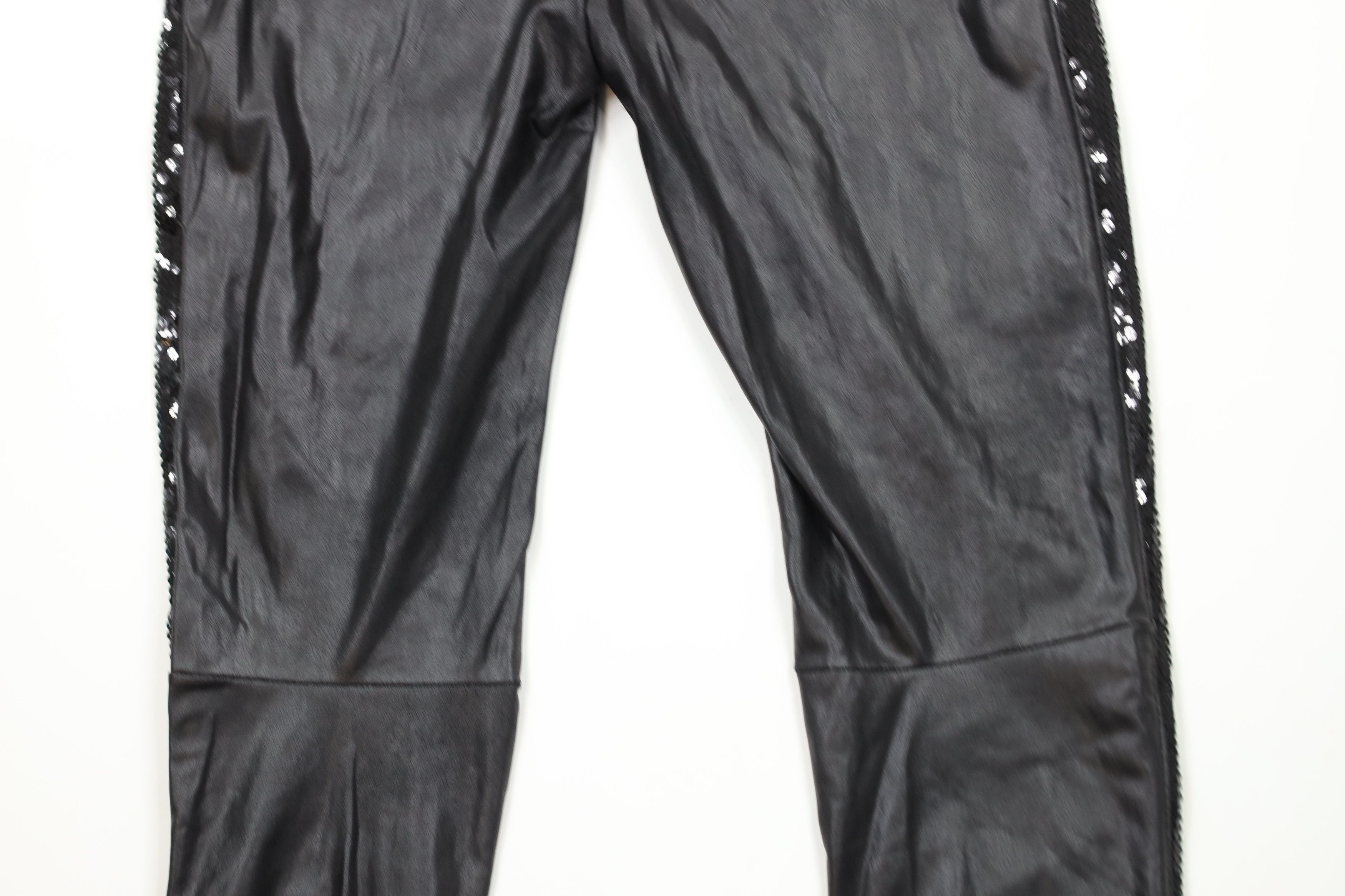 Spanx × Vintage Spanx Faux Leather Sequined Stretch Shapewear Leggings Black Size 30" / US 8 / IT 44 - 10 Thumbnail