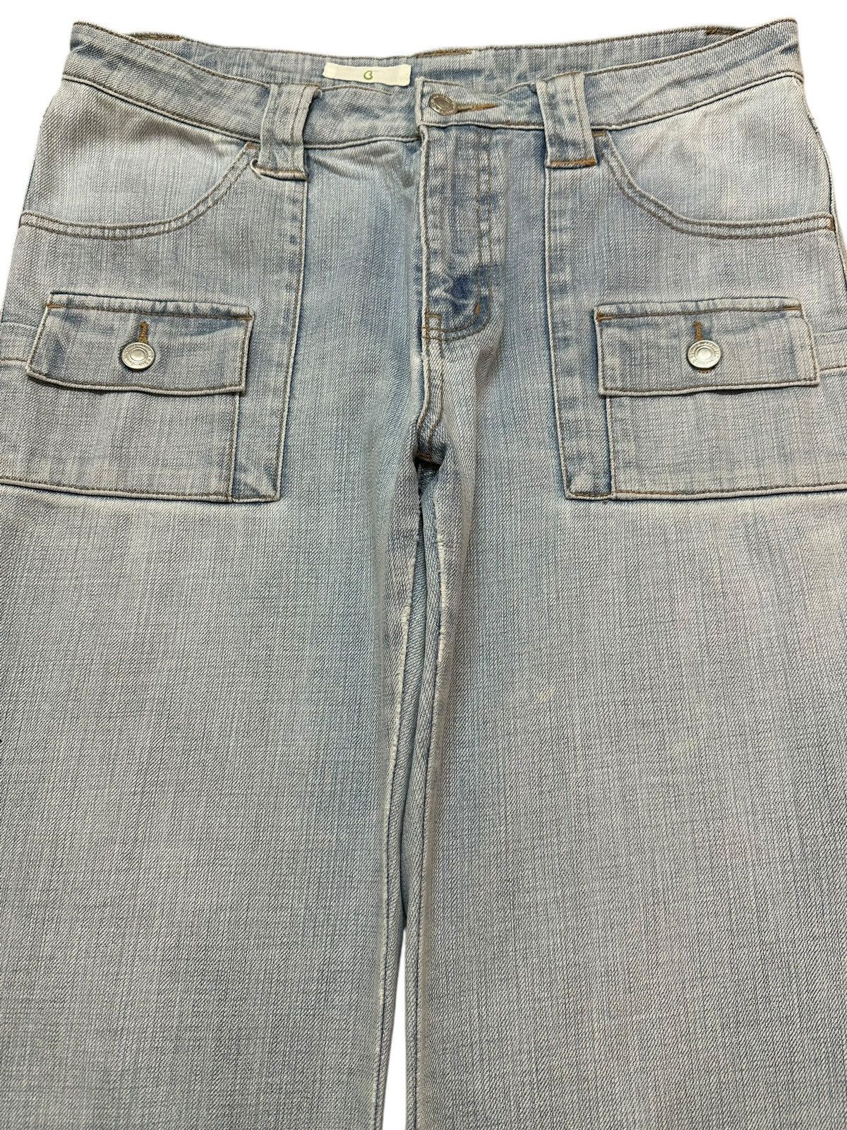 Vintage Japanese Brand Bush Pants Faded Wash Wide Leg Jeans
