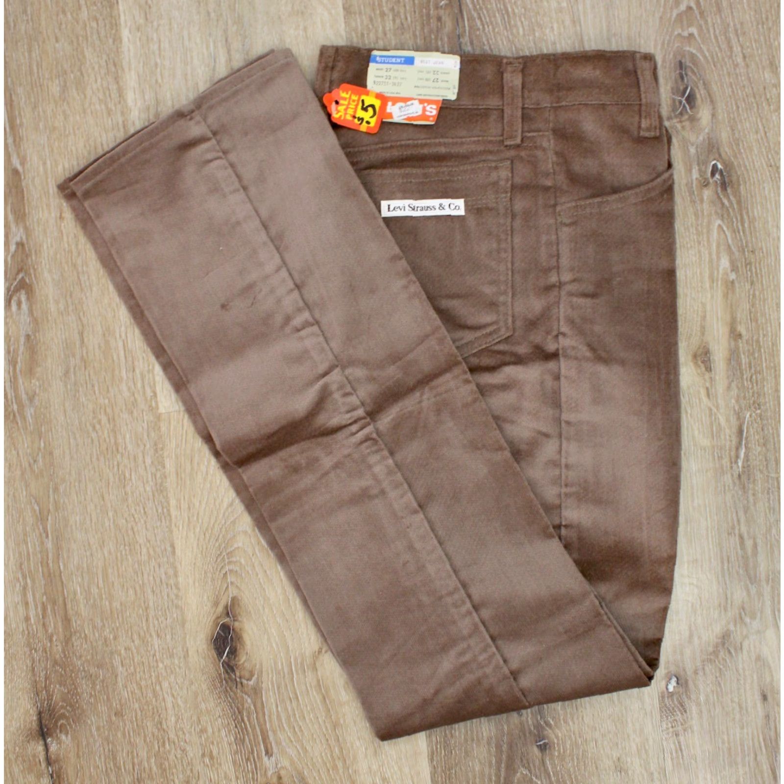 Levi's Levi's 1970s Pants Velvet Brown 27x31.5 Vintage Original 70s Mens Levi's Pants Size US 27 - 2 Thumbnail