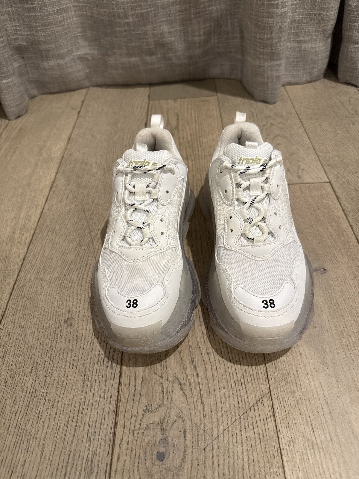 Balenciaga Women’s Balenciaga Triple S Clear Sole Sneaker White Size US 8 / IT 38 - 4 Thumbnail