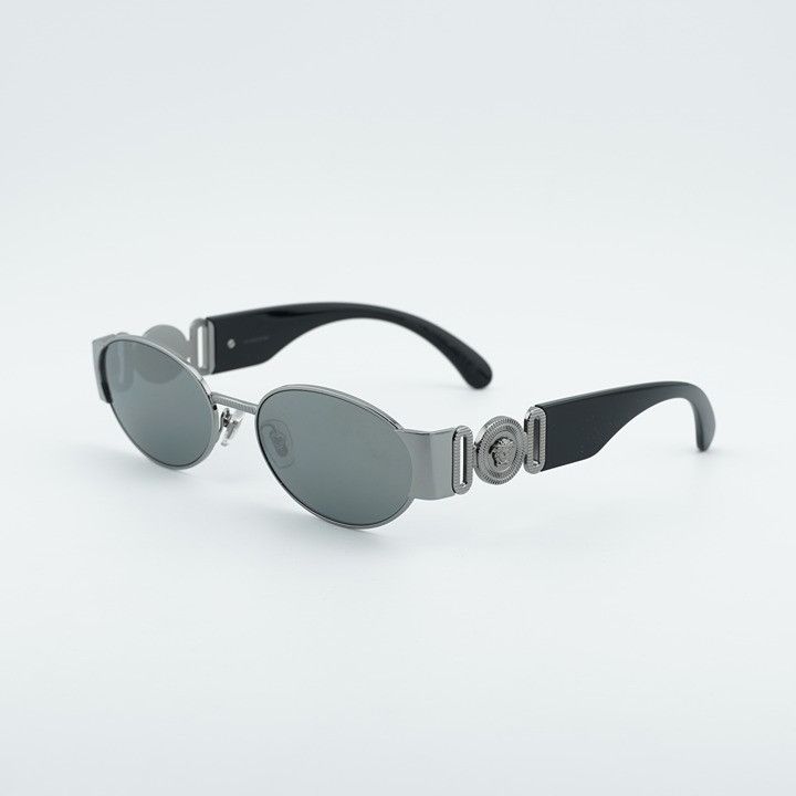Versace Versace VE2299 10016G Sunglasses Gunmetal Oval Frame, Grey Size ONE SIZE - 3 Thumbnail