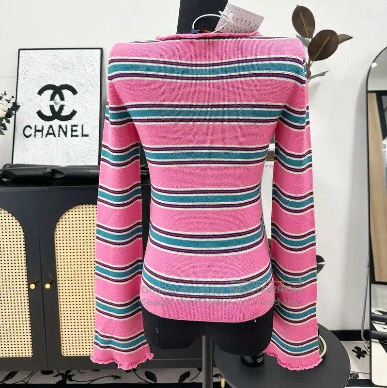 Louis Vuitton Louis Vuitton Spring Autumn Striped Wool Top . Size XS / US 0-2 / IT 36-38 - 2 Thumbnail