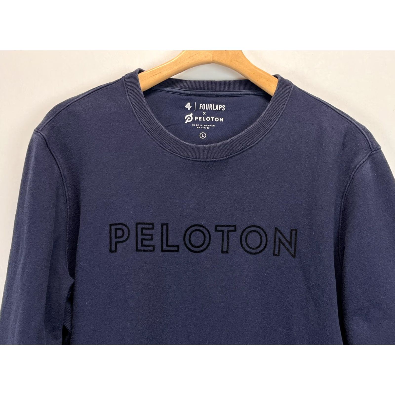 Vintage VINTAGE Peloton x Four Laps Sweatshirt Crew Neck Men's L Navy Zipper Pockets Sports Cycling Size US L / EU 52-54 / 3 - 3 Thumbnail