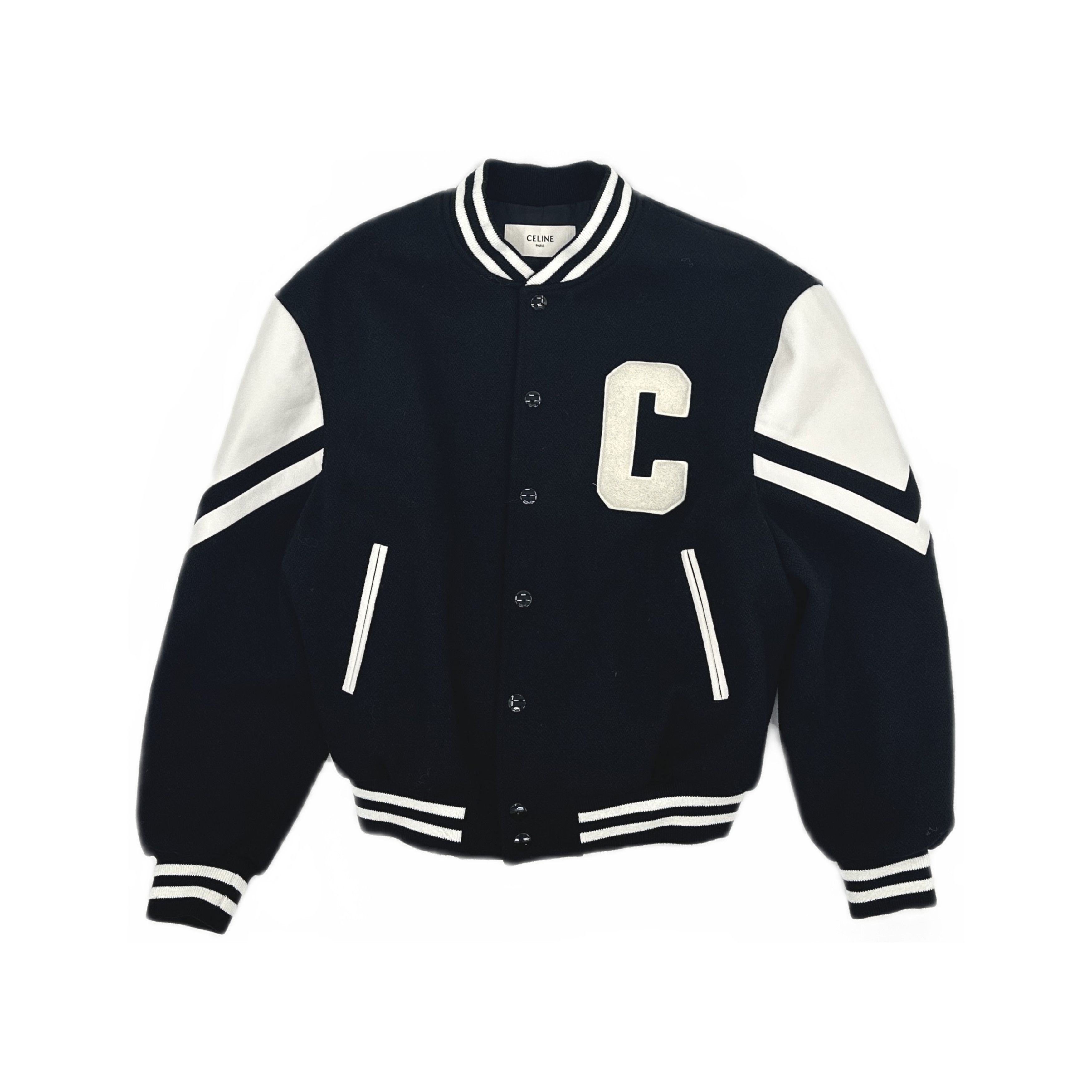 Celine CELINE Wool Leather Varsity Jacket Size M Size US M / EU 48-50 / 2 - 1 Thumbnail