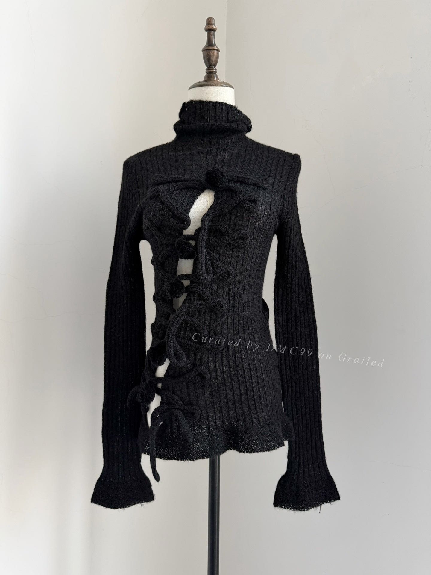 Jean Paul Gaultier Jean Paul Gaultier 90s Vintage Chinese Knot High Neck Sweater Size S / US 4 / IT 40 - 1 Thumbnail