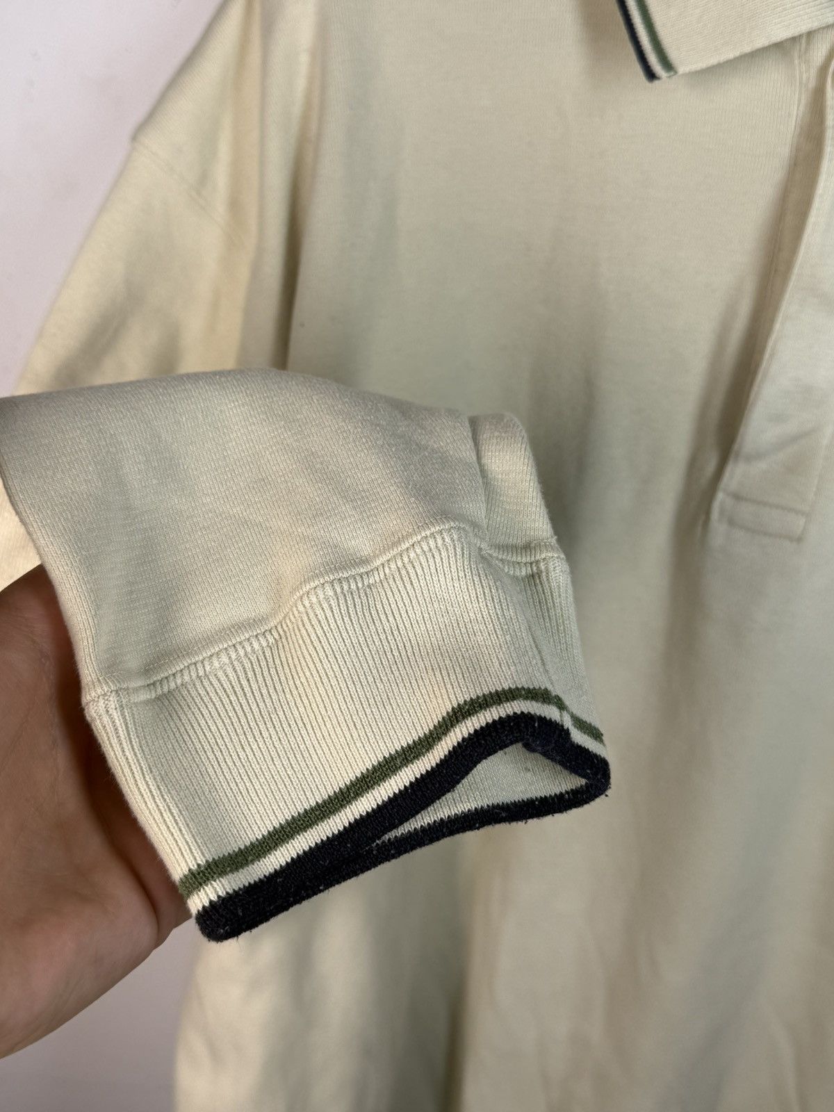 Yves Saint Laurent 90s Beige YSL Sweatshirt 1/4 Button Up Sweater Rugby Shirt Size US XL / EU 56 / 4 - 8 Thumbnail