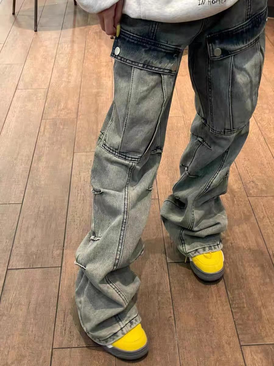 Japanese Brand × Jean Washed Vintage Blue Wide Leg Jeans Size US 30 / EU 46 - 1 Thumbnail
