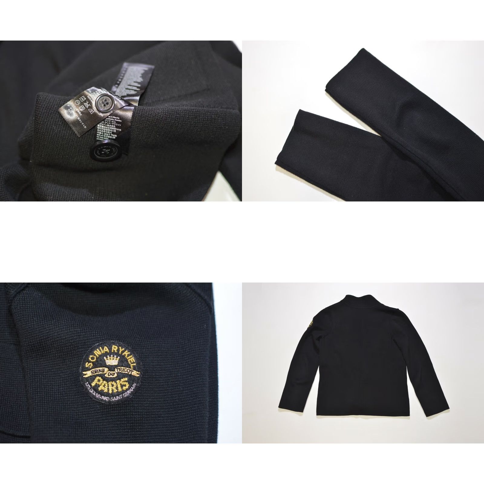 Vintage Wmns Sonia Rykiel x H&M Pima Cotton Sweater Blazer Jacket XS Women Cardigan Black 100% Cotton 1990s 2000s Men/Women not applicable Size XS / US 0-2 / IT 36-38 - 8 Thumbnail