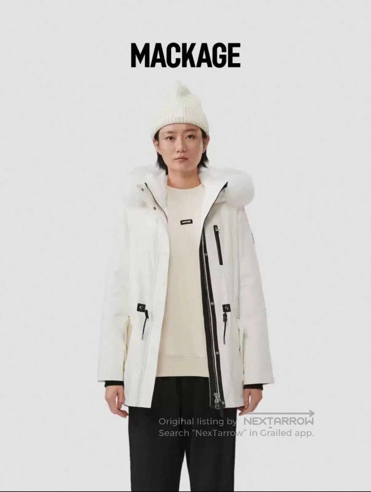 Mackage Mackage Women's White Fox Fur Down Jacket. Size S / US 4 / IT 40 - 4 Thumbnail