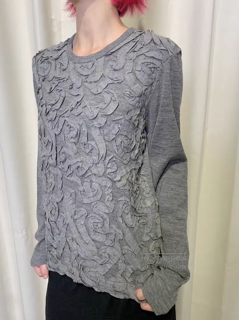 Comme des Garcons Comme Des Garcons one-size-fits-all Vintage 3D Rose Knit Sw Size M / US 6-8 / IT 42-44 - 1 Thumbnail