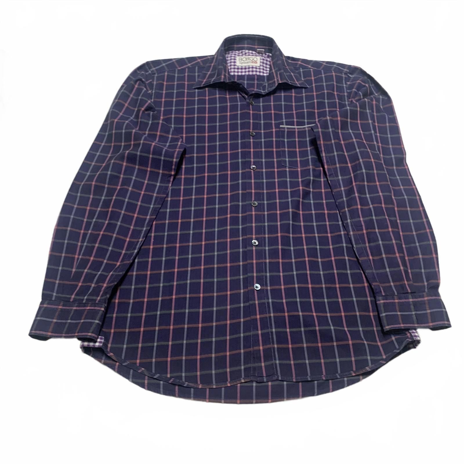 Other Borgo Ognissanti 28 Men's M Blue Plaid Button Shirt Size 38R - 3 Thumbnail
