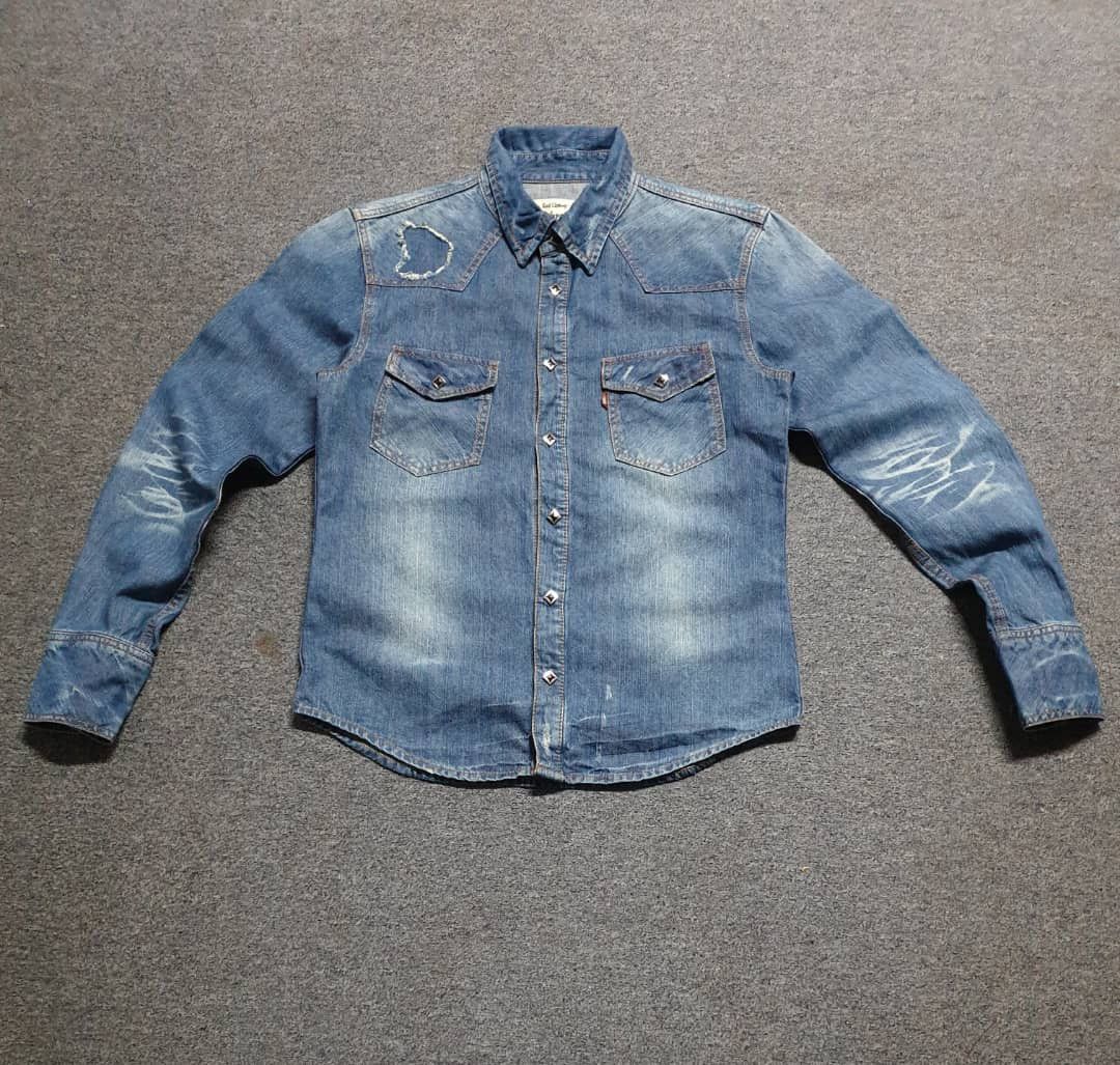 JACKROSE Jack Rose distressed denim western shirt Size US M / EU 48-50 / 2 - 5 Thumbnail