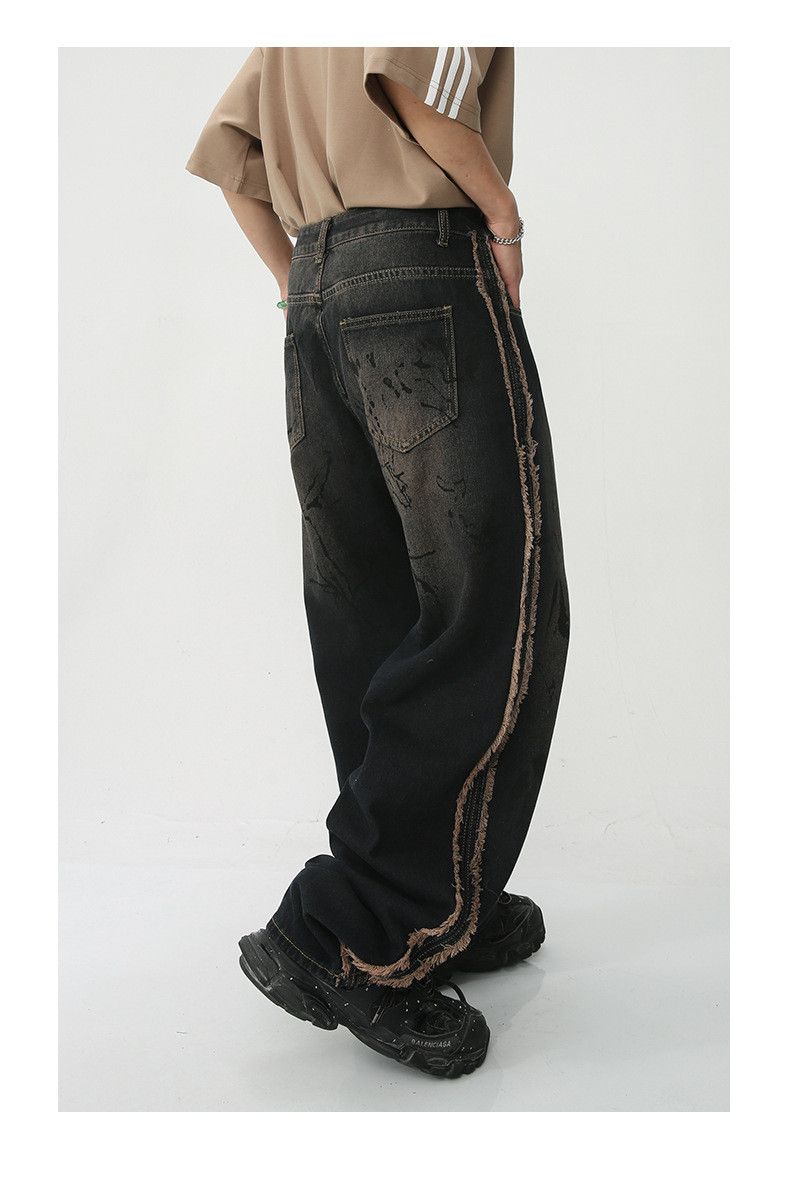 Japanese Brand × Jean Japanese retro casual raw edge tie-dyed distressed jeans Size US 32 / EU 48 - 5 Thumbnail