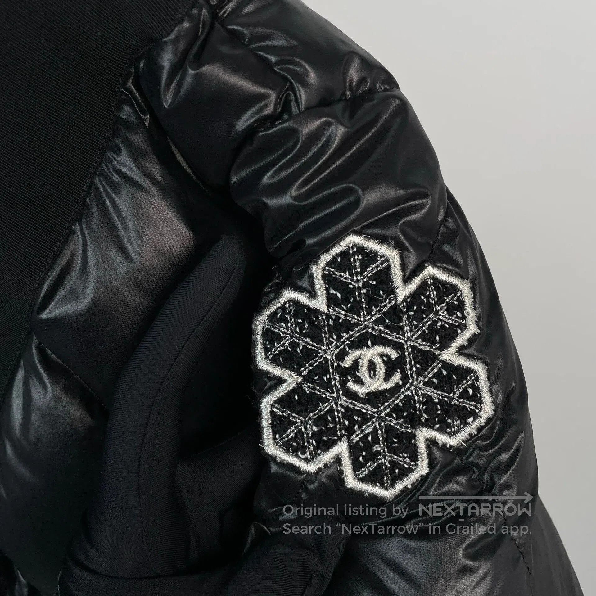 Chanel Chanel Black Stand Collar Quilted Down Jacket. Size S / US 4 / IT 40 - 3 Thumbnail