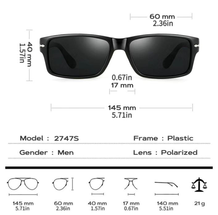 Streetwear Men's Polarized Sunglasses: Vintage Classic Eyewear for Driv ...