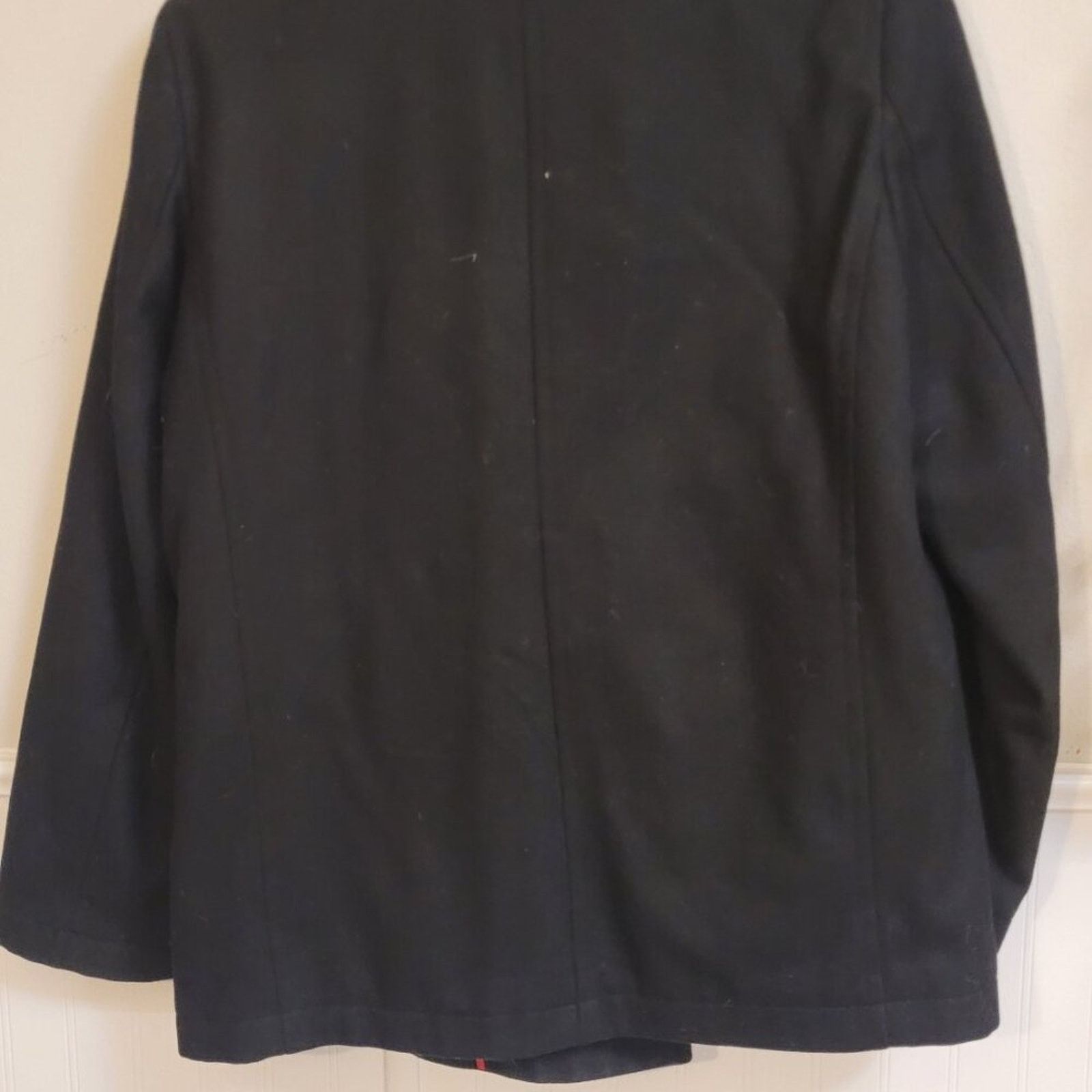 Tommy Hilfiger Tommy Hilfiger Black Wool Blend Double Breasted Peacoat Size US L / EU 52-54 / 3 - 8 Thumbnail