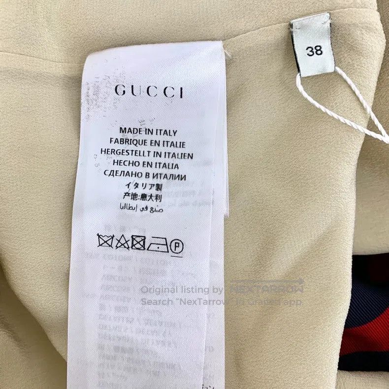 Gucci Gucci Beige striped mulberry silk V-neck single-breasted l Size XS / US 0-2 / IT 36-38 - 6 Thumbnail