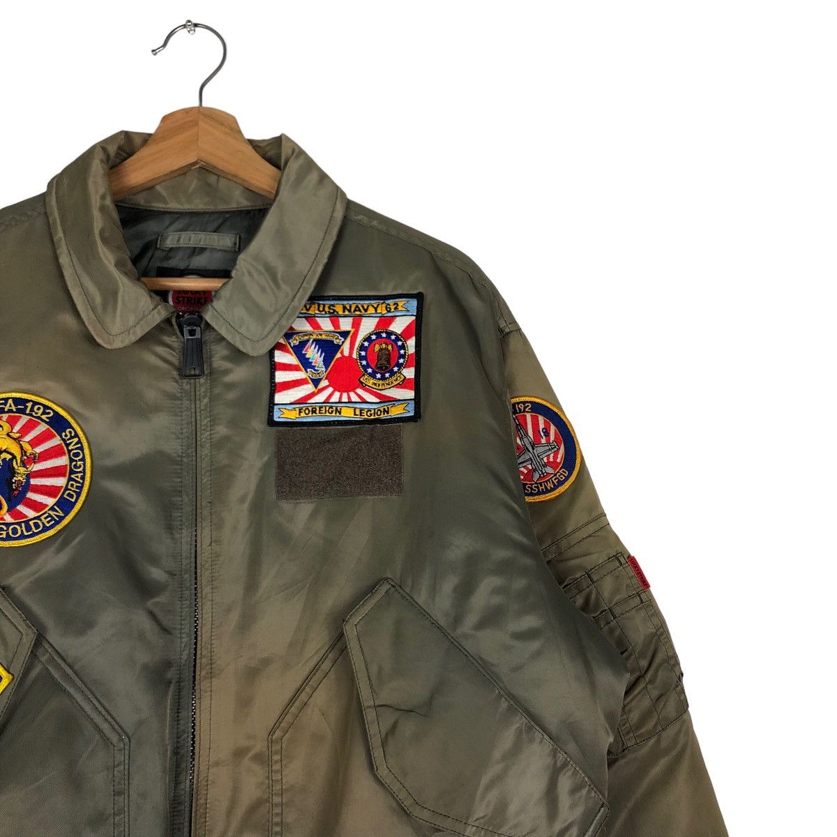 Vintage Vintage Fly Bomber Jacket Riot Riot Lucky Strike Full Patch Size US L / EU 52-54 / 3 - 7 Thumbnail