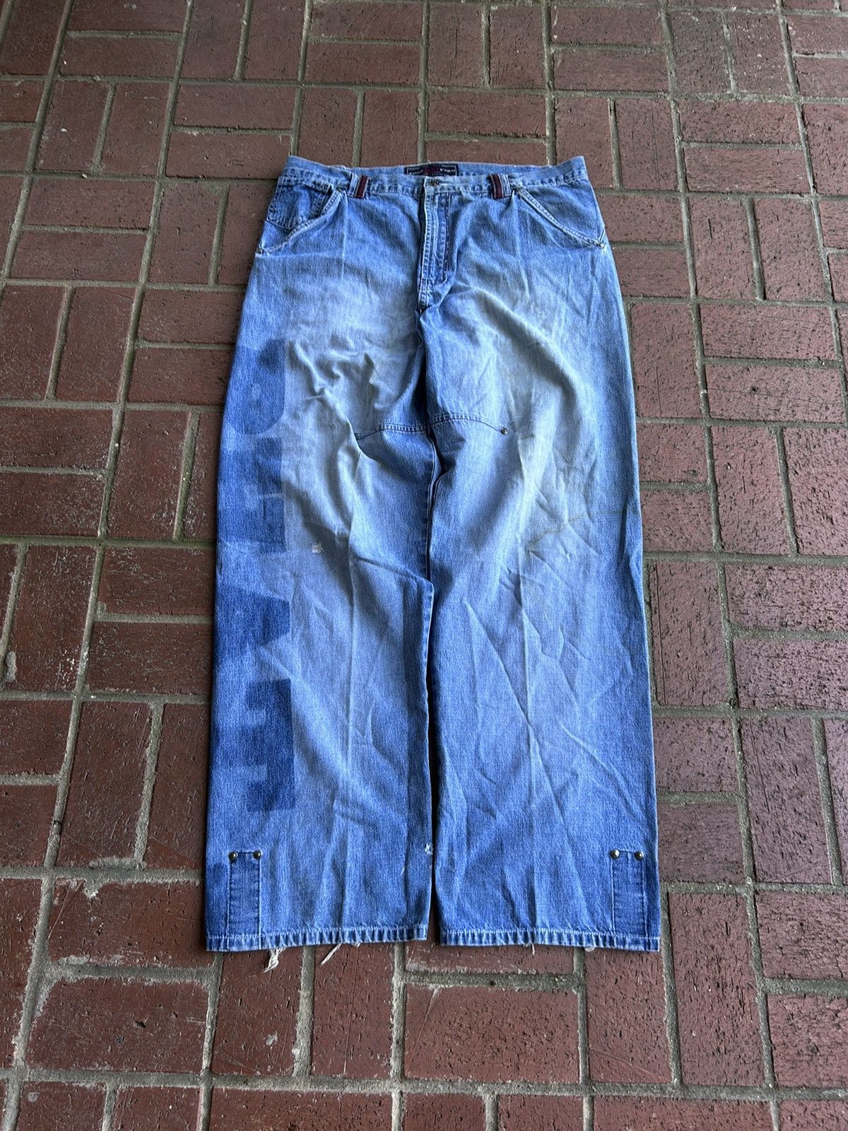 Phat Farm Vintage Phat Farm rare baggy faded spellout denim jeans Size US 40 / EU 56 - 1 Thumbnail