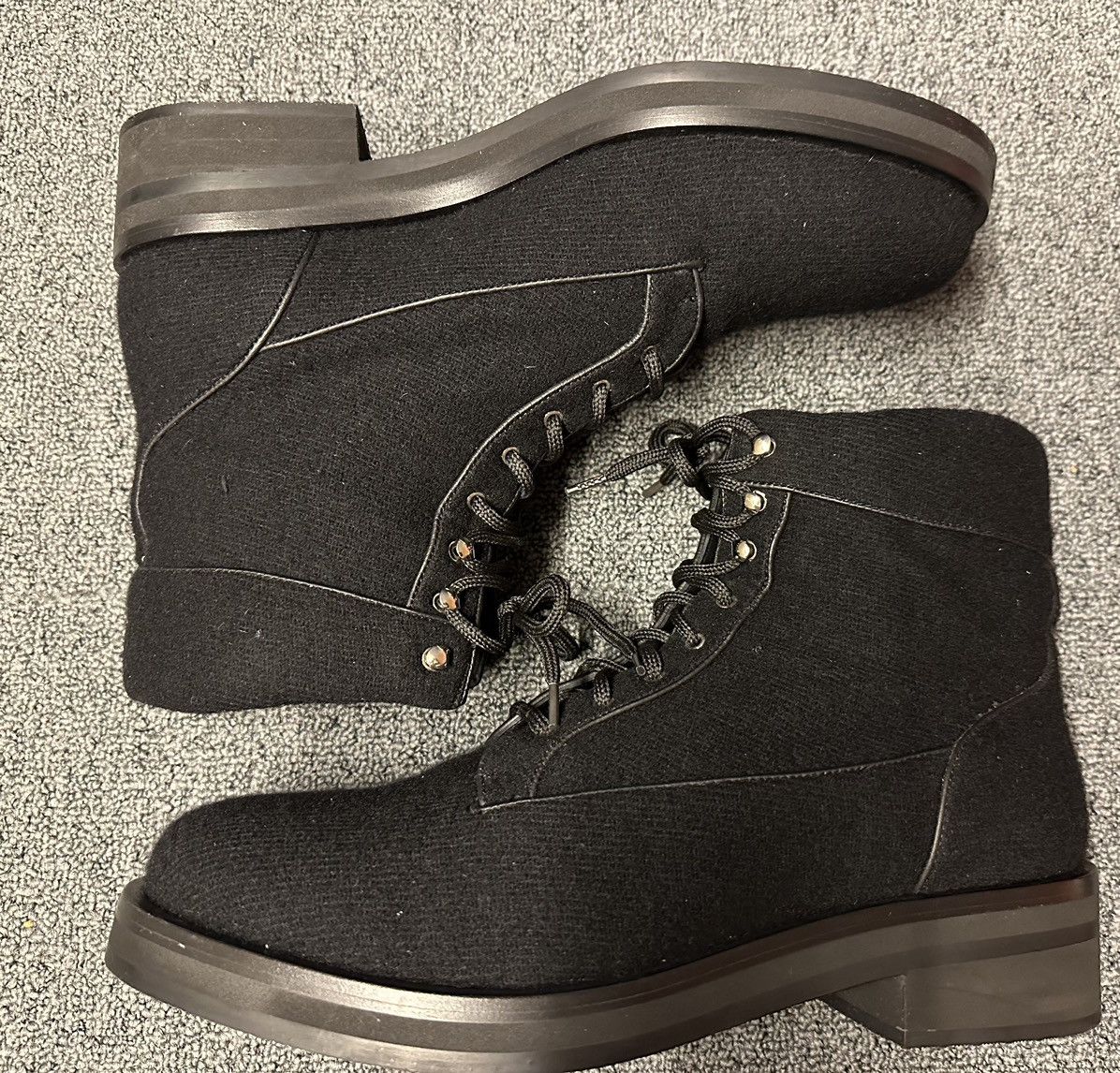 Chanel Chanel 2016 Wool Ankle Lace-Up Boots Size US 12 / EU 45 - 4 Thumbnail