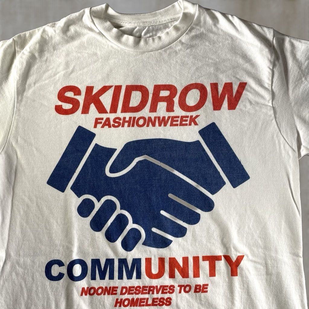 Vintage Skid Row Fashion Week Shirt Mens L White Graphic Print 90s Crew Neck T-Shirt Streetwear Los Angeles Size US L / EU 52-54 / 3 - 1 Thumbnail