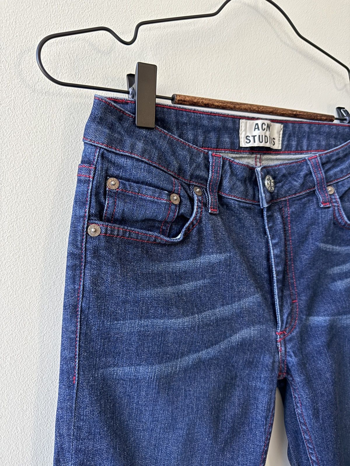 Acne Studios Acne Studios Flex S Red Seam Skinny Jeans Size 27" / US 4 / IT 40 - 4 Thumbnail