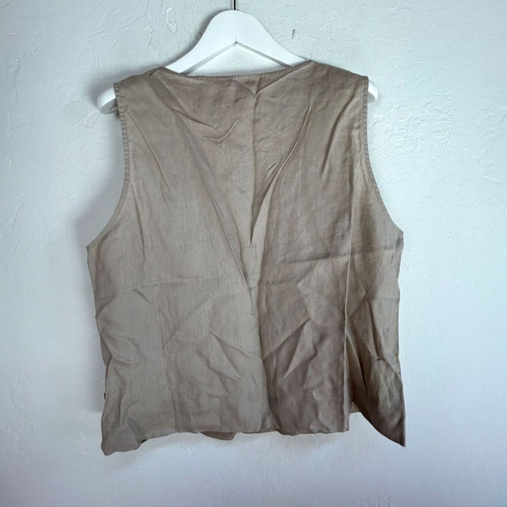 Vintage LaNaturelle Tank Top Womens Beige 100% Linen Sleeveless Casual XXXL Size XXL / US 16-18 / IT 52-54 - 2 Thumbnail