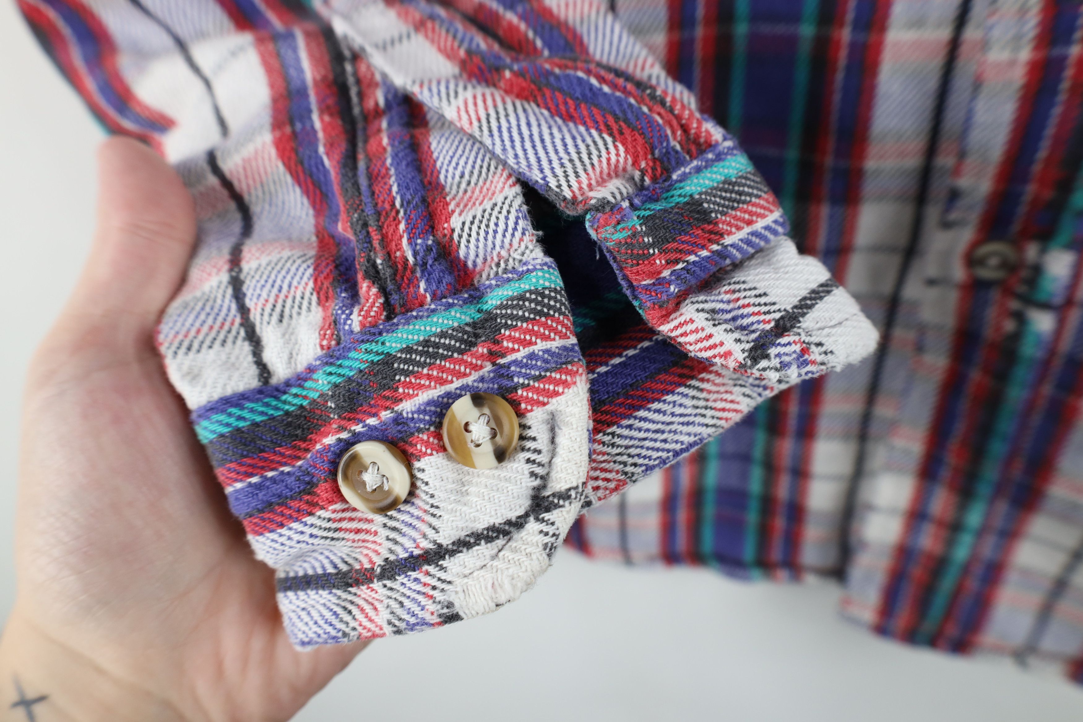 Vintage Vintage 90s Streetwear Heavyweight Flannel Button Shirt Size US L / EU 52-54 / 3 - 7 Thumbnail