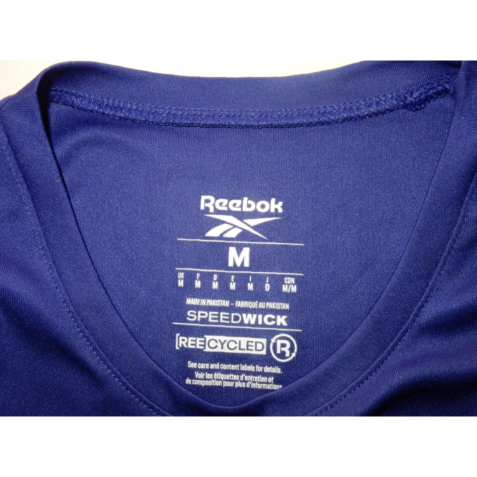 Reebok Reebok T-Shirt Blue M Men Short Sleeve Activewear Polyester Size US M / EU 48-50 / 2 - 2 Thumbnail