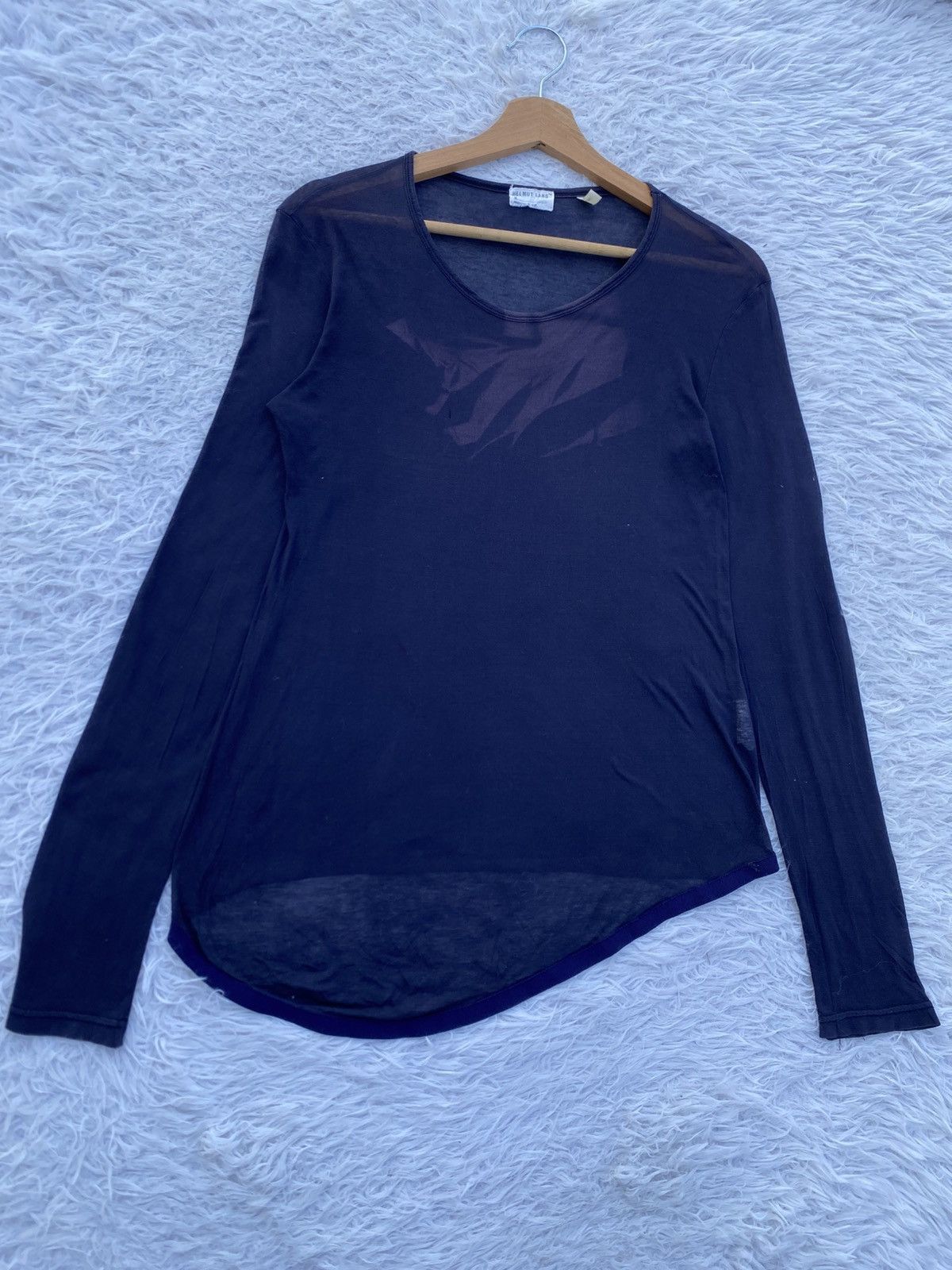 Helmut Lang Rare Vintage Helmut Lang Produced 1998 V mesh Longsleeve Top Size S / US 4 / IT 40 - 2 Thumbnail