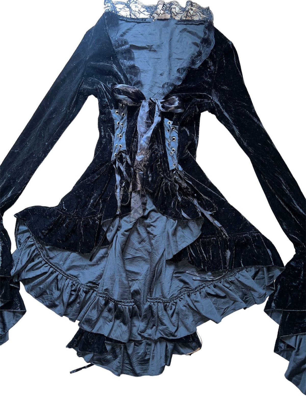 Japanese Brand Vintage Japanese princess goth velvet top 🧛🏻‍♀️🖤 Size XS / US 0-2 / IT 36-38 - 7 Thumbnail