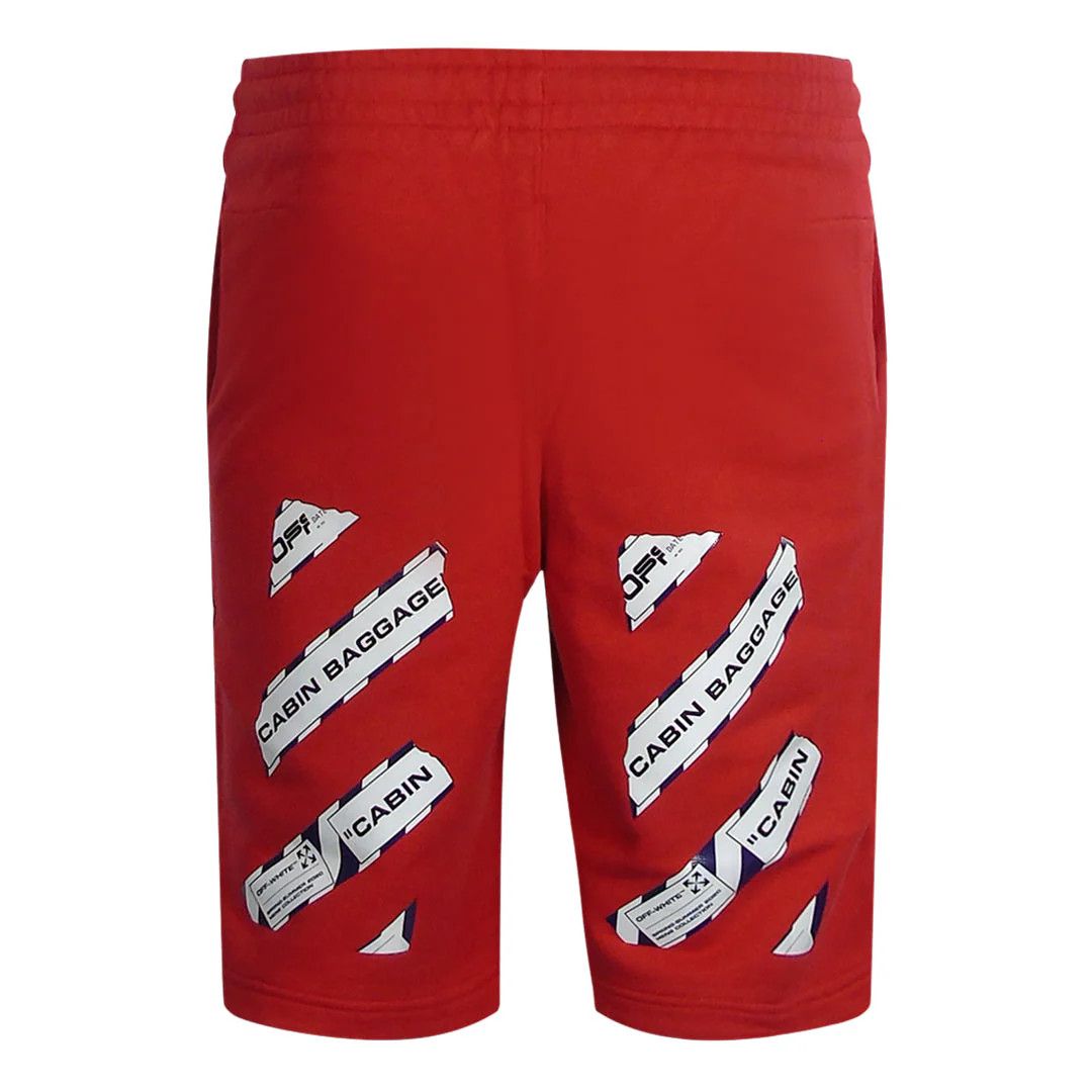 Off-White o1in1s0225 Q:1 / Airport Tape Sweatshorts in Red Size US 28 / EU 44 - 2 Thumbnail