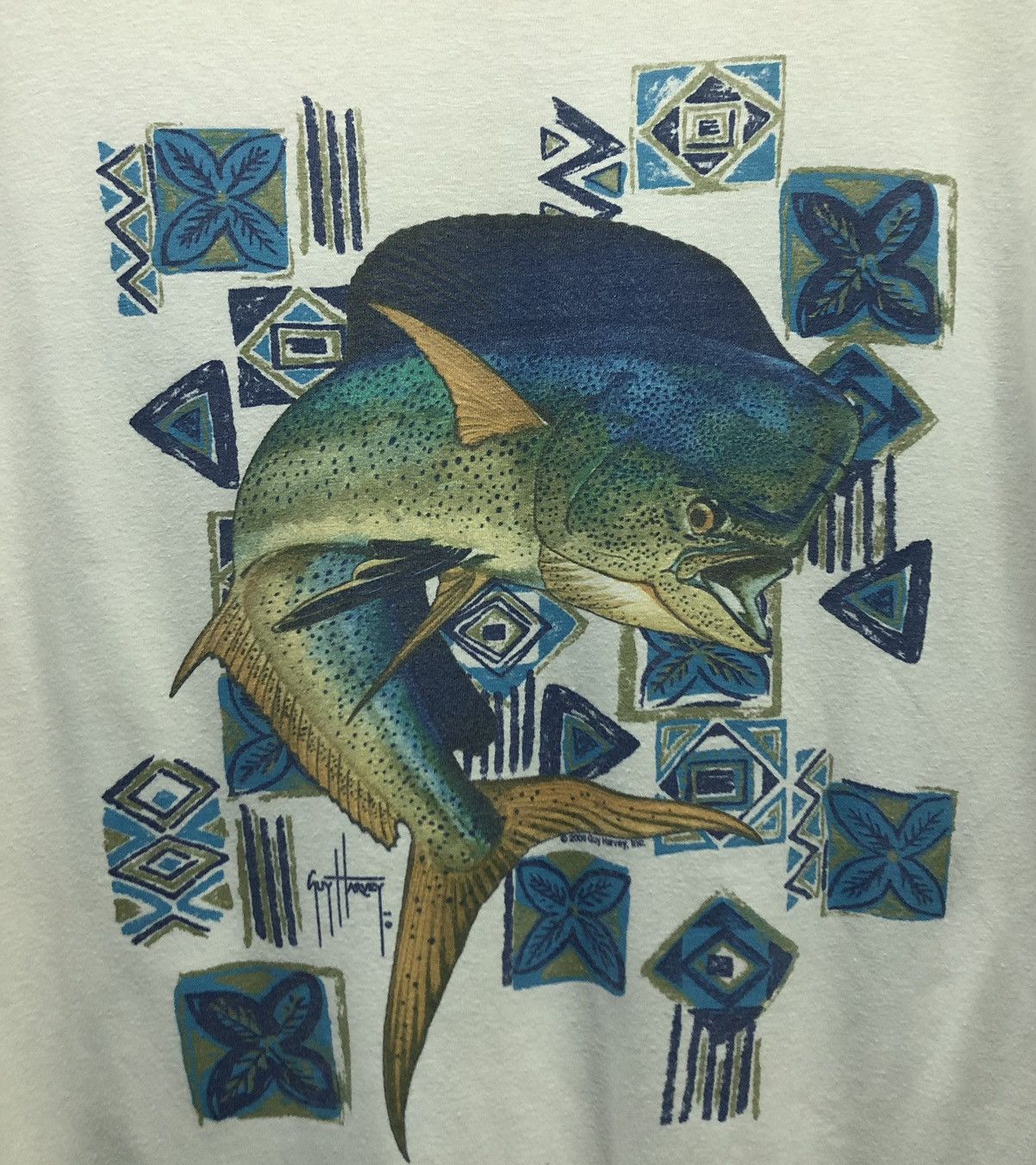 Guy Harvey Vintage 2008 Guy Harvey By Blue Water Mahi-Mahi Fish Shirt Size US L / EU 52-54 / 3 - 3 Thumbnail