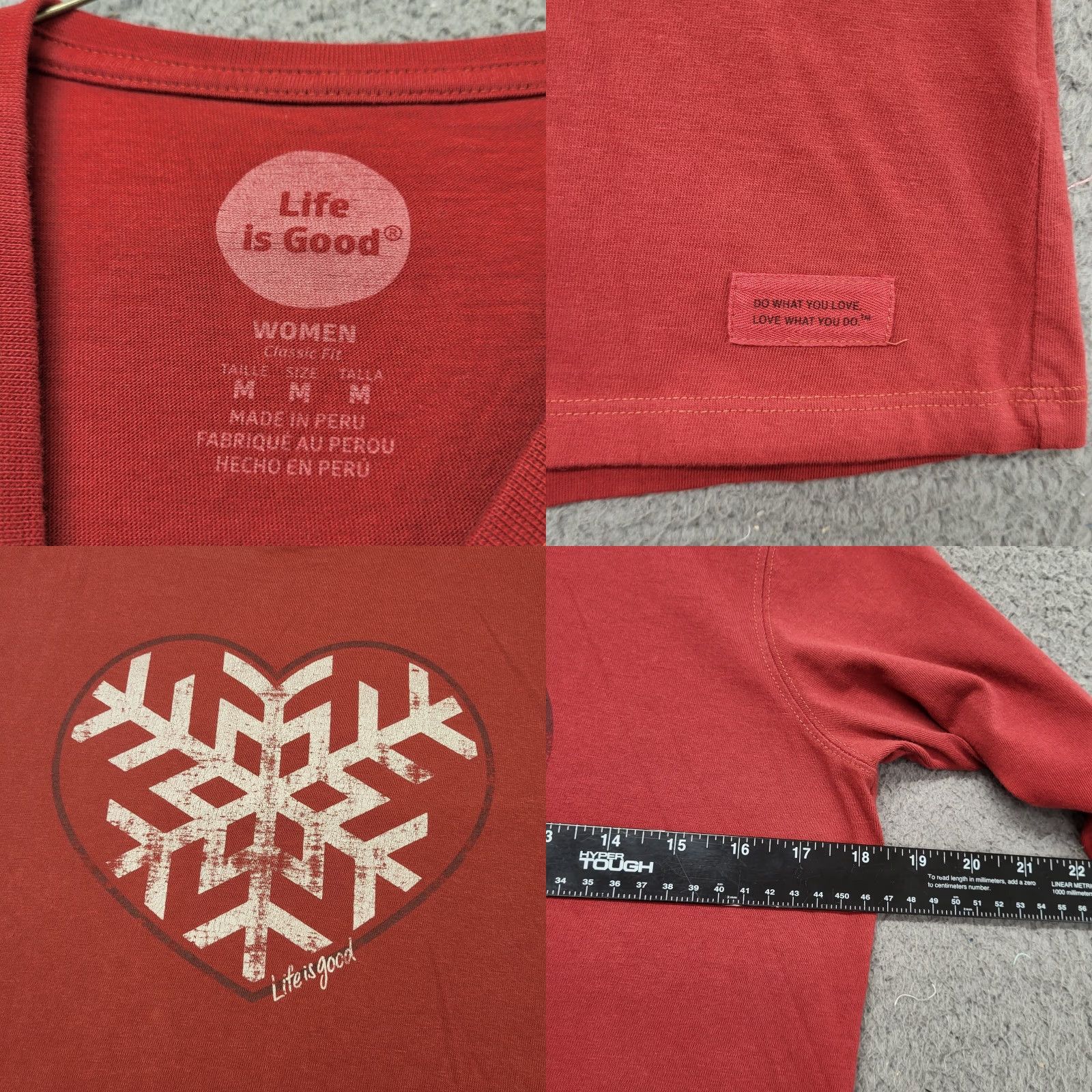 Life is Good Life Is Good Shirt Womens Size M Red LongSleeve Snowflake Heart Logo Classic Fit Shirt Womens M Red LongSleeve Snowflake Heart Logo Classic Fit Size M / US 6-8 / IT 42-44 - 8 Thumbnail