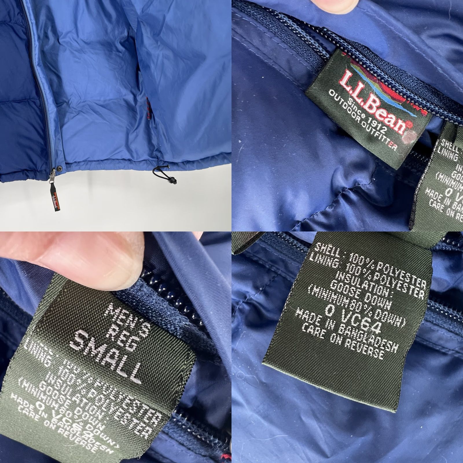 Vintage LL Bean Jacket Mens Small Blue Puffer Goose Down Insulated Zip Outdoor Regular Stand-Up Collar Pockets Full Zip 0 VC64 Size US S / EU 44-46 / 1 - 8 Thumbnail