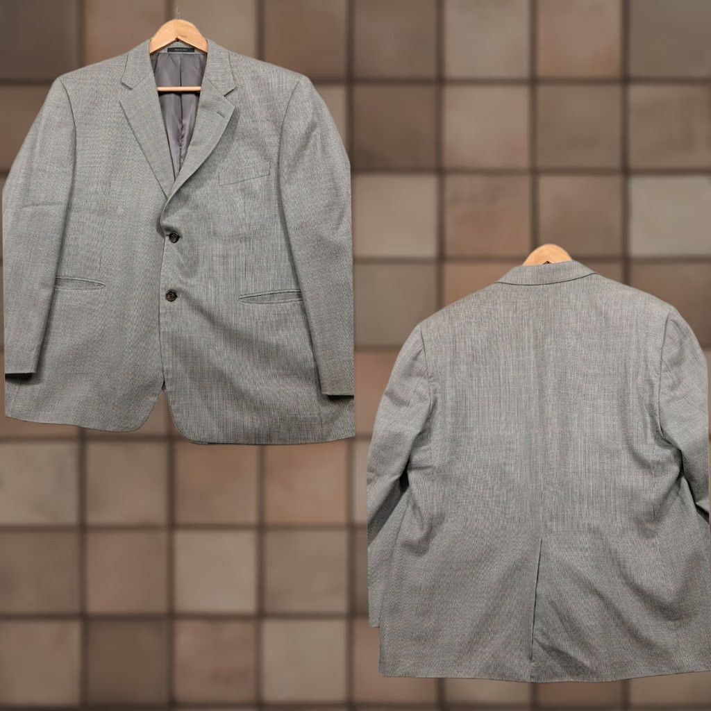 Ralph Lauren Lauren Ralph Lauren Blazer Sport Coat Mens 44S Gray Silk Wool Blend Herringbone Button Notched Lapels Pockets 2-Button Outfit Business Casual Size 44R - 1 Thumbnail