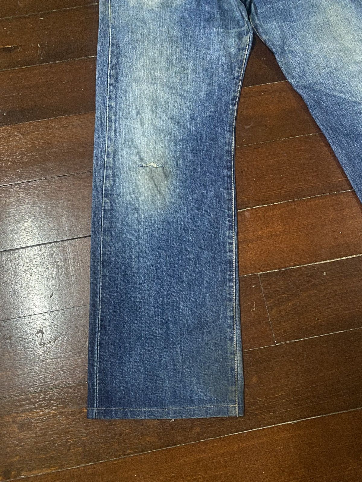 Edwin Vintage Edwin 505 Selvedge Distressed Dirty Denim Jeans Size US 32 / EU 48 - 3 Thumbnail