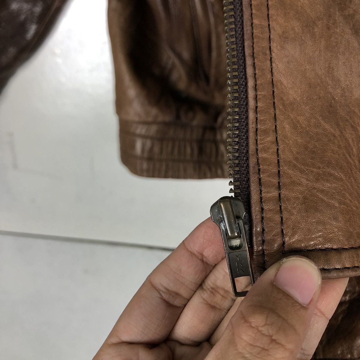 Japanese Brand 🔥Sun Faded Design Biker Jacket Leather Wind Armor Japan Size US M / EU 48-50 / 2 - 14 Thumbnail