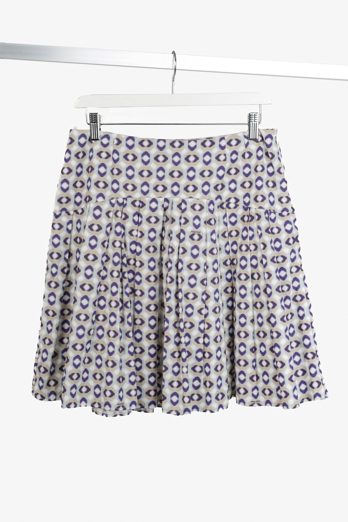 Miu Miu Miu Miu 2007 Taupe Geometric Print Skirt Size 27" / US 4 / IT 40 - 1 Thumbnail