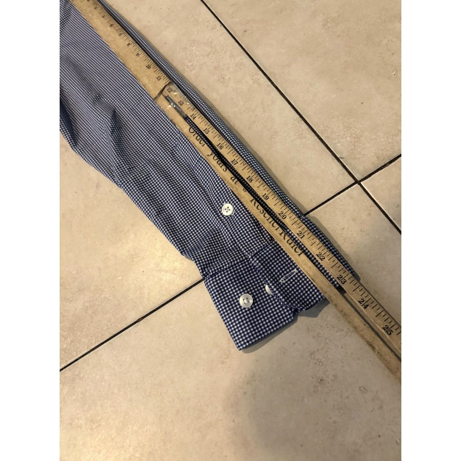 Mizzen+Main Mizzen+Main Blue Check Trim Fit Performance Dress Shirt Mens Small Size 36R - 8 Thumbnail