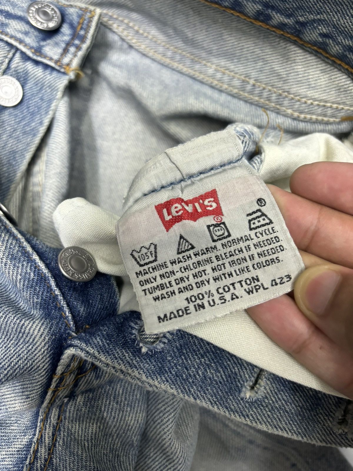 Levi's ❤️‍🔥LEVIS 501 DISTRESSED DENIM JEANS BUTTON FLY Size 28" / US 6 / IT 42 - 8 Thumbnail