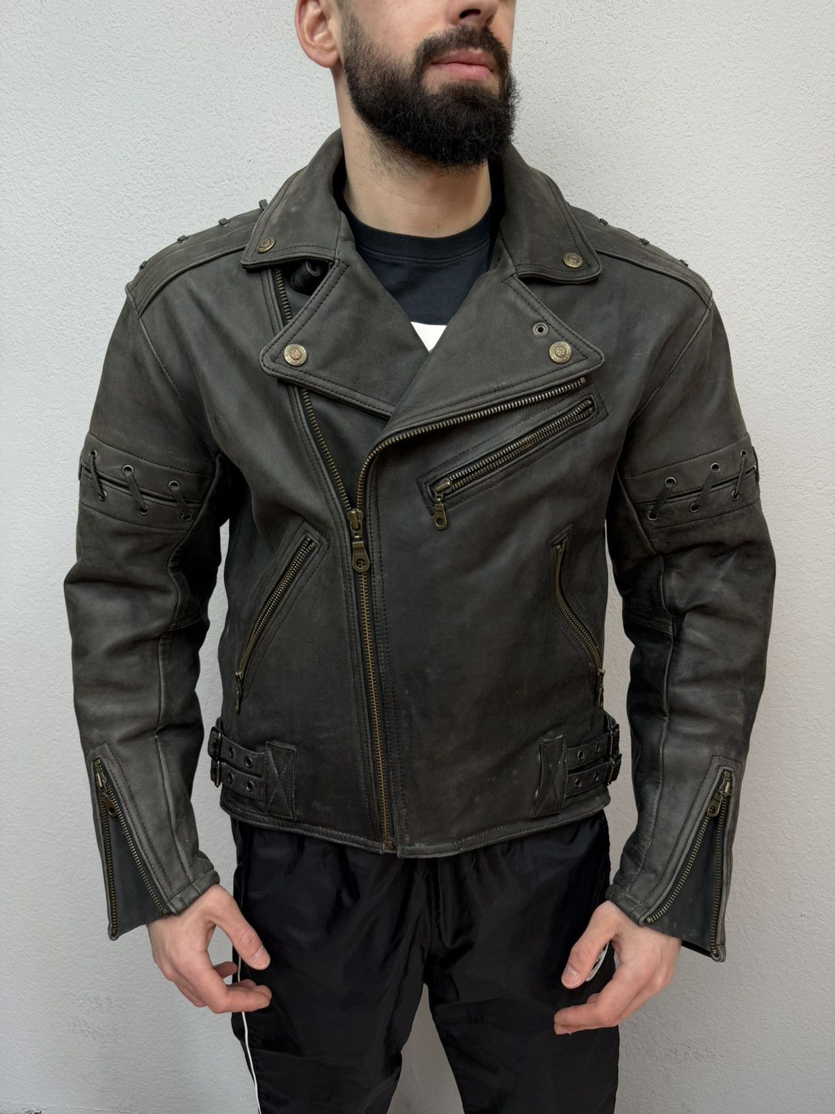 If Six Was Nine Rick Owens Style Bomber Cropped Leather Jacket Distressed Size US S / EU 44-46 / 1 - 1 Thumbnail