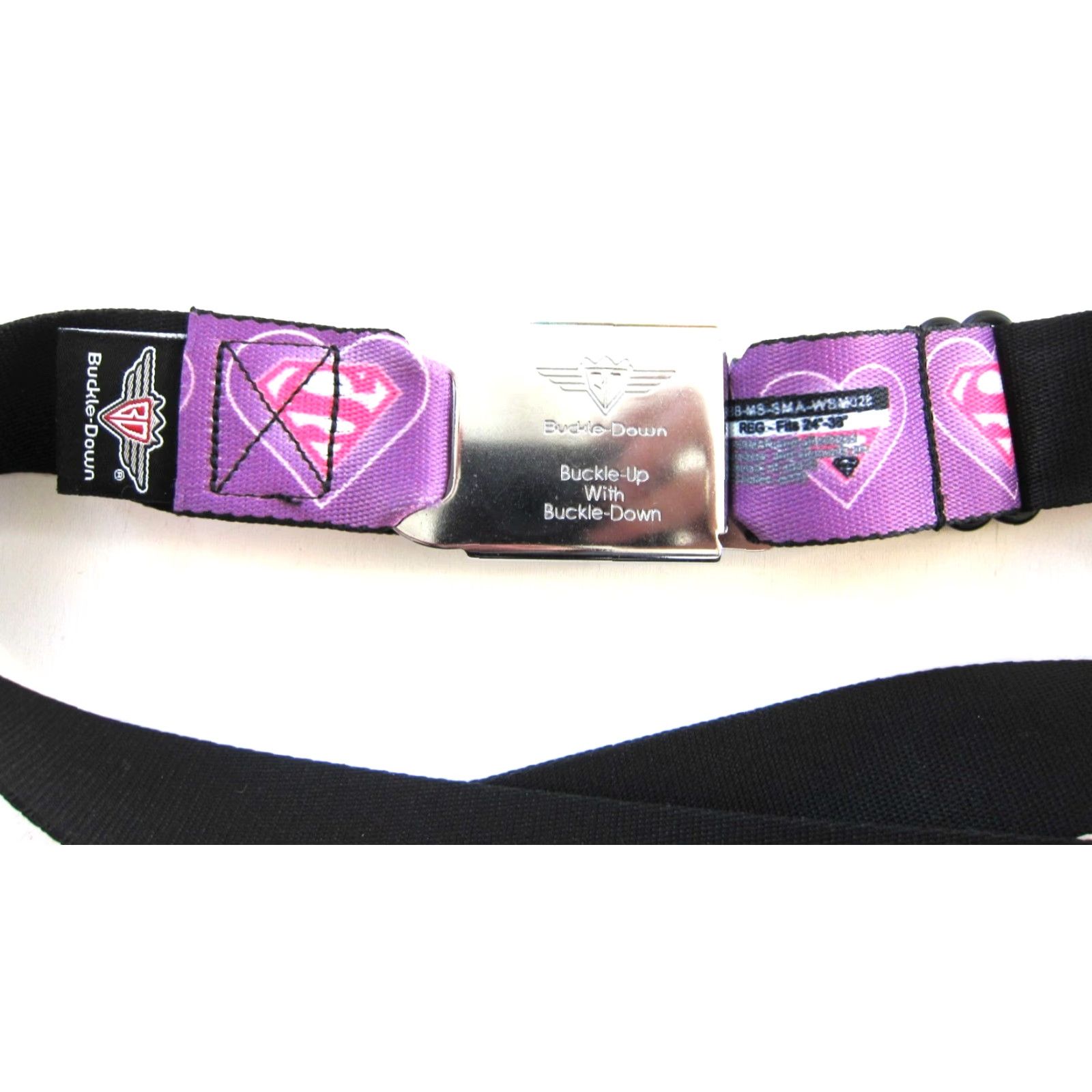 Vintage Buckle-Down Buckle Up Seat Belt Superman Purple Waist Belt Women's One Size Buckle-Down Belt Size ONE SIZE - 5 Thumbnail