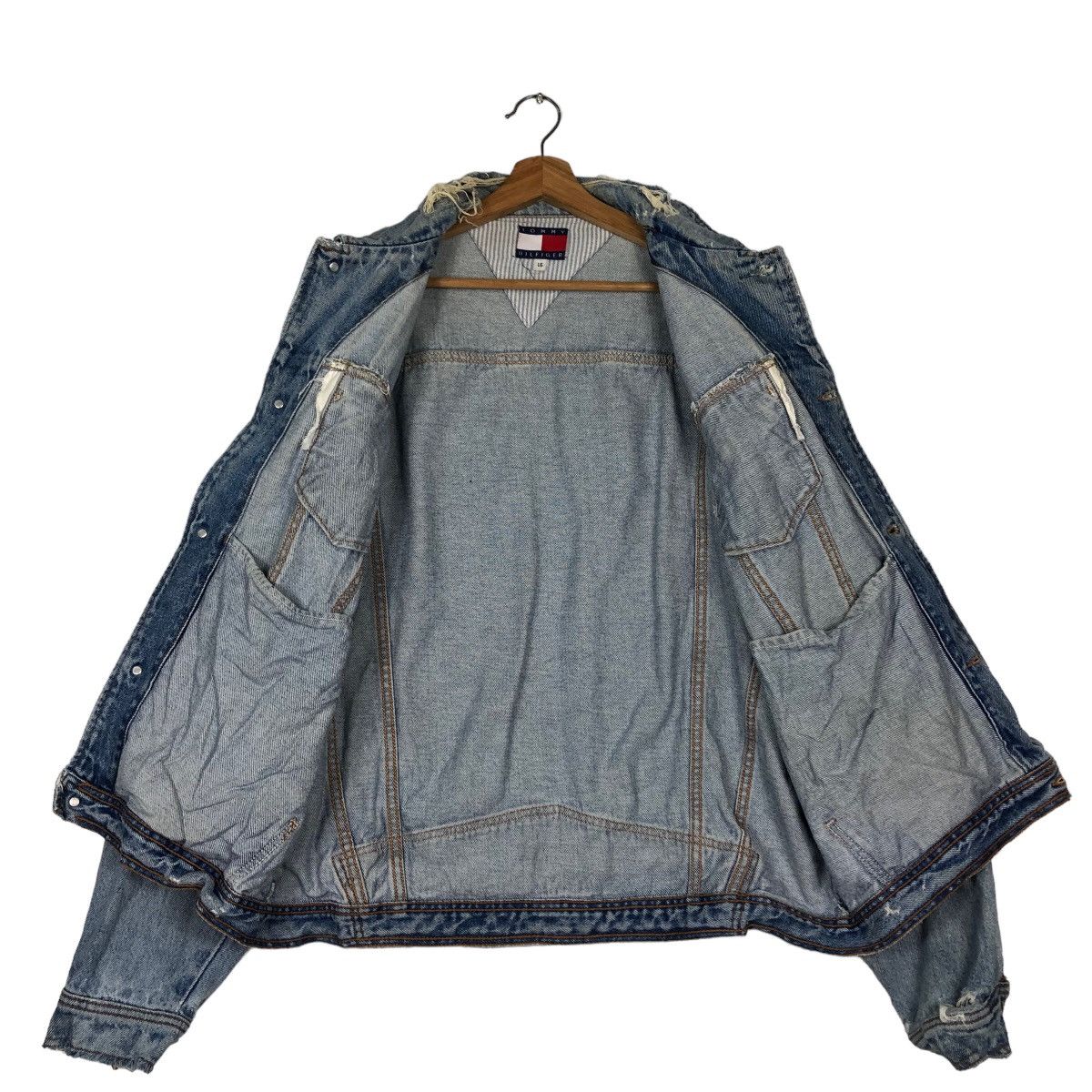 Japanese Brand 🔥Vintage Biker Denim Jacket Tommy Hilfiger Size US L / EU 52-54 / 3 - 11 Thumbnail