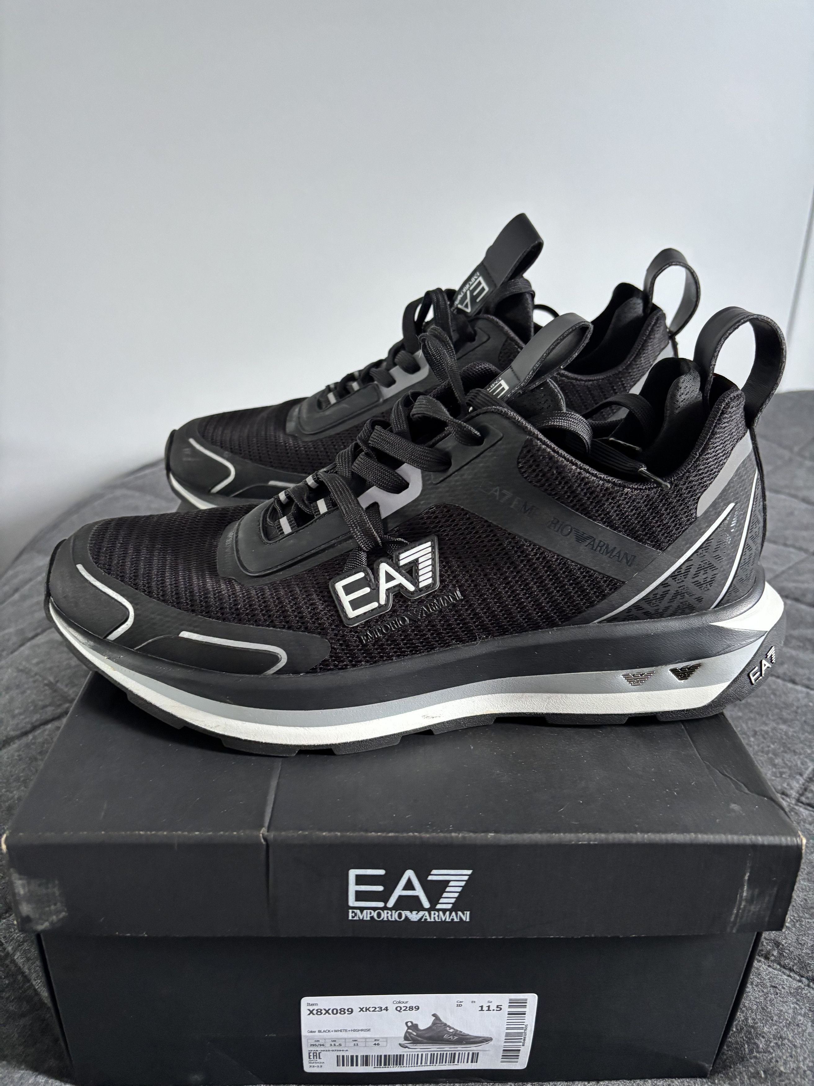 Emporio Armani EA7 EMPORIO ARMANI X8X089 trainers Black Size US 11.5 / EU 44-45 - 3 Thumbnail