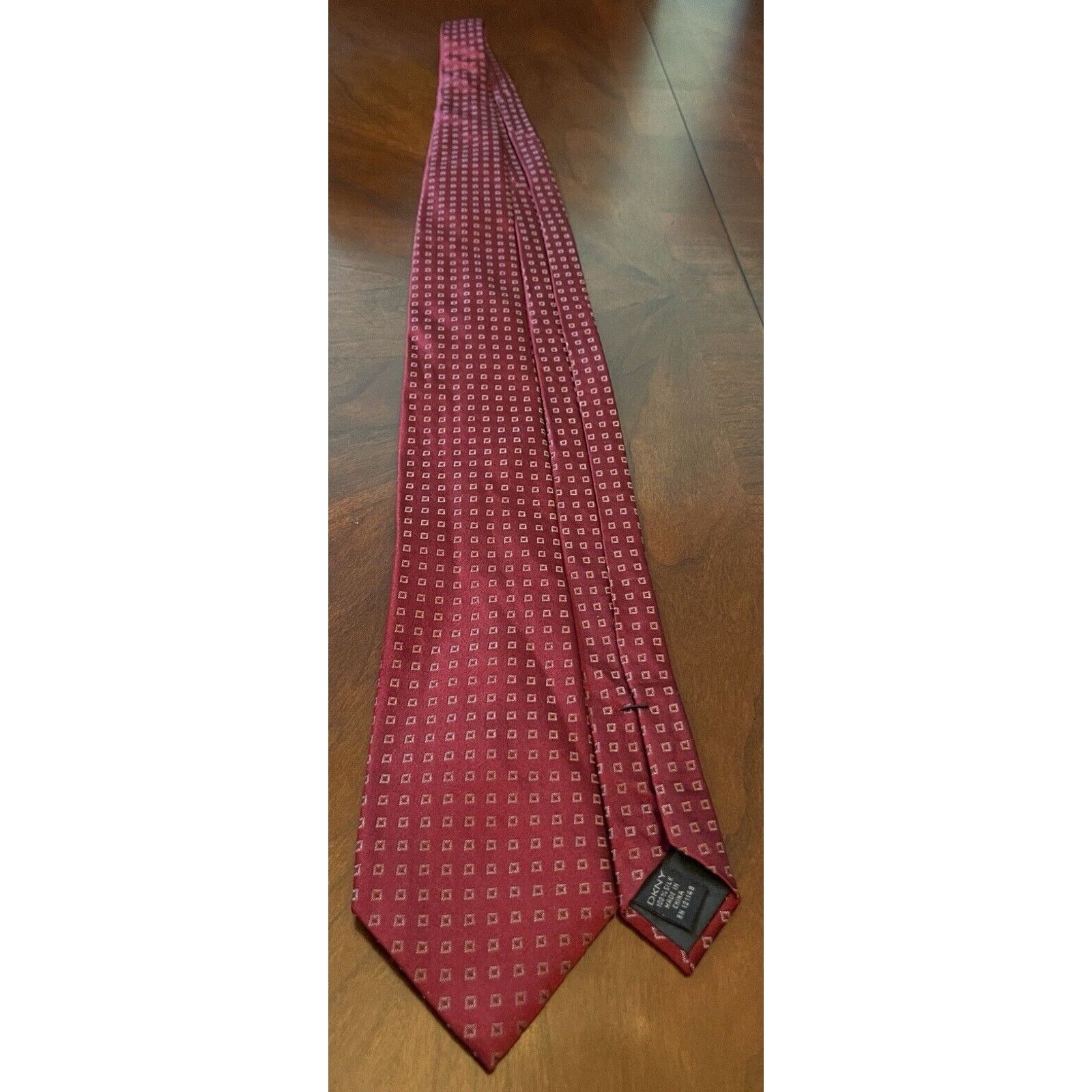 DKNY Dkny Burgundy 100% Silk Men’s Neck Tie Made In China Size ONE SIZE - 3 Thumbnail