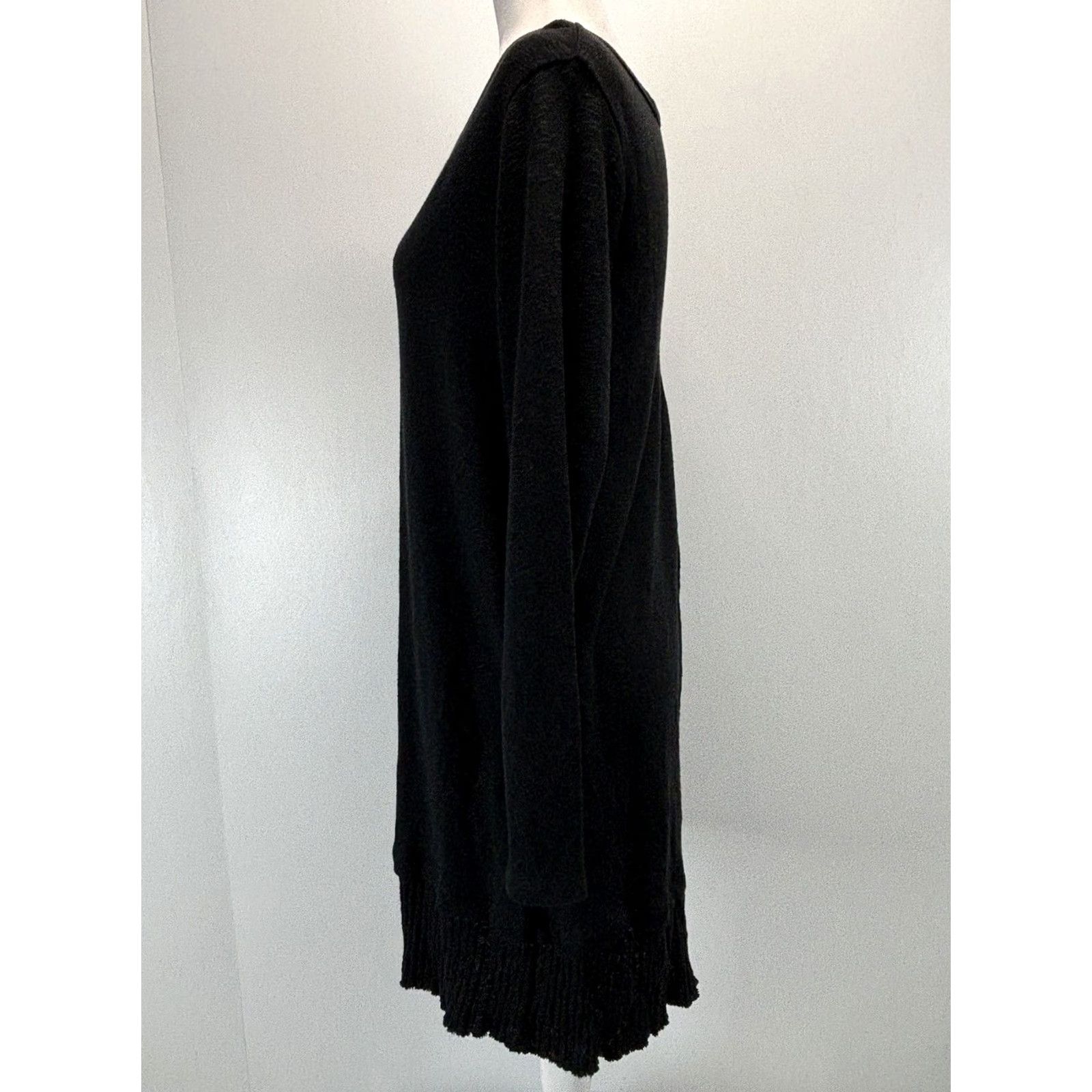 Vintage Chalet Et Ceci Black Dress Womens S Shift Long Sleeve Lagenlook Boho Comfort Layered Solid US Size S / US 4 / IT 40 - 2 Thumbnail