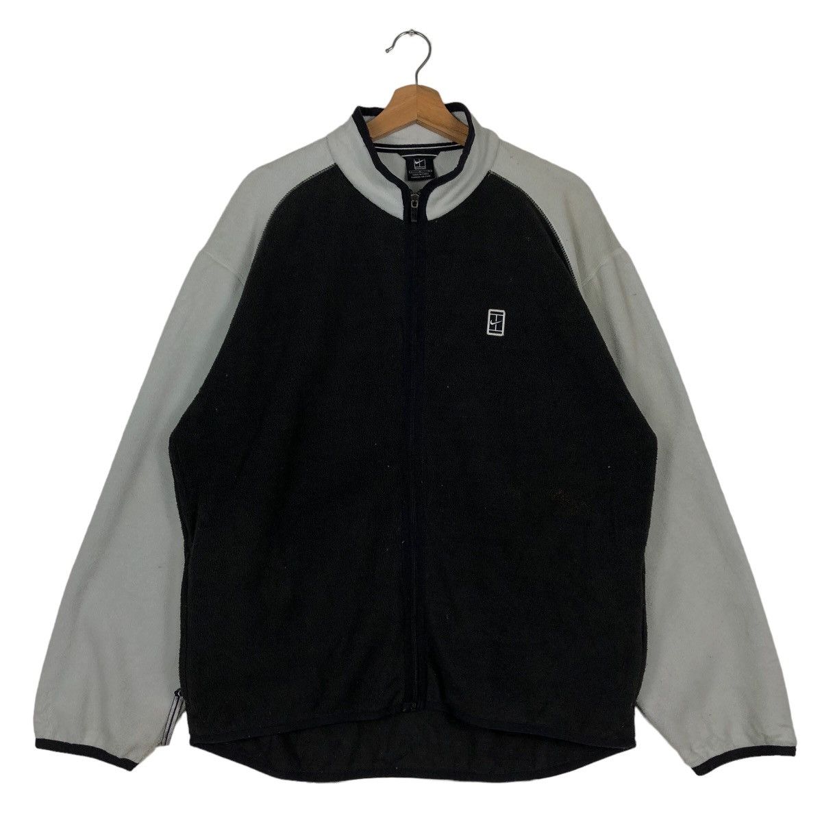 Nike 🔥90’s Vintage Nike Court Fleece Jacket Big Logo Spell Out Size US L / EU 52-54 / 3 - 1 Thumbnail