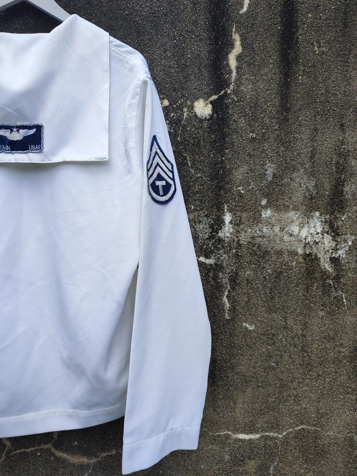 Vintage Vintage U.S. Navy White Sailor Jumper – USAF Captain Patches Size US L / EU 52-54 / 3 - 9 Thumbnail