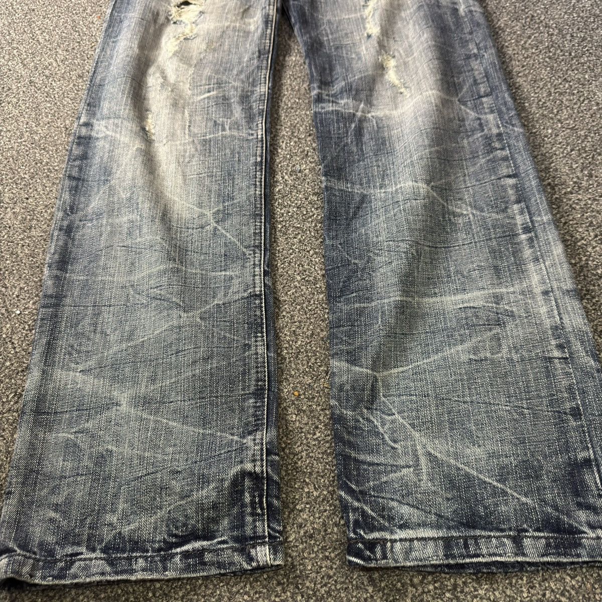 Purple Brand 🔥🇯🇵 Vintage Japanese Destroyed Crack Wash Jeans LGB Style Size US 32 / EU 48 - 9 Thumbnail